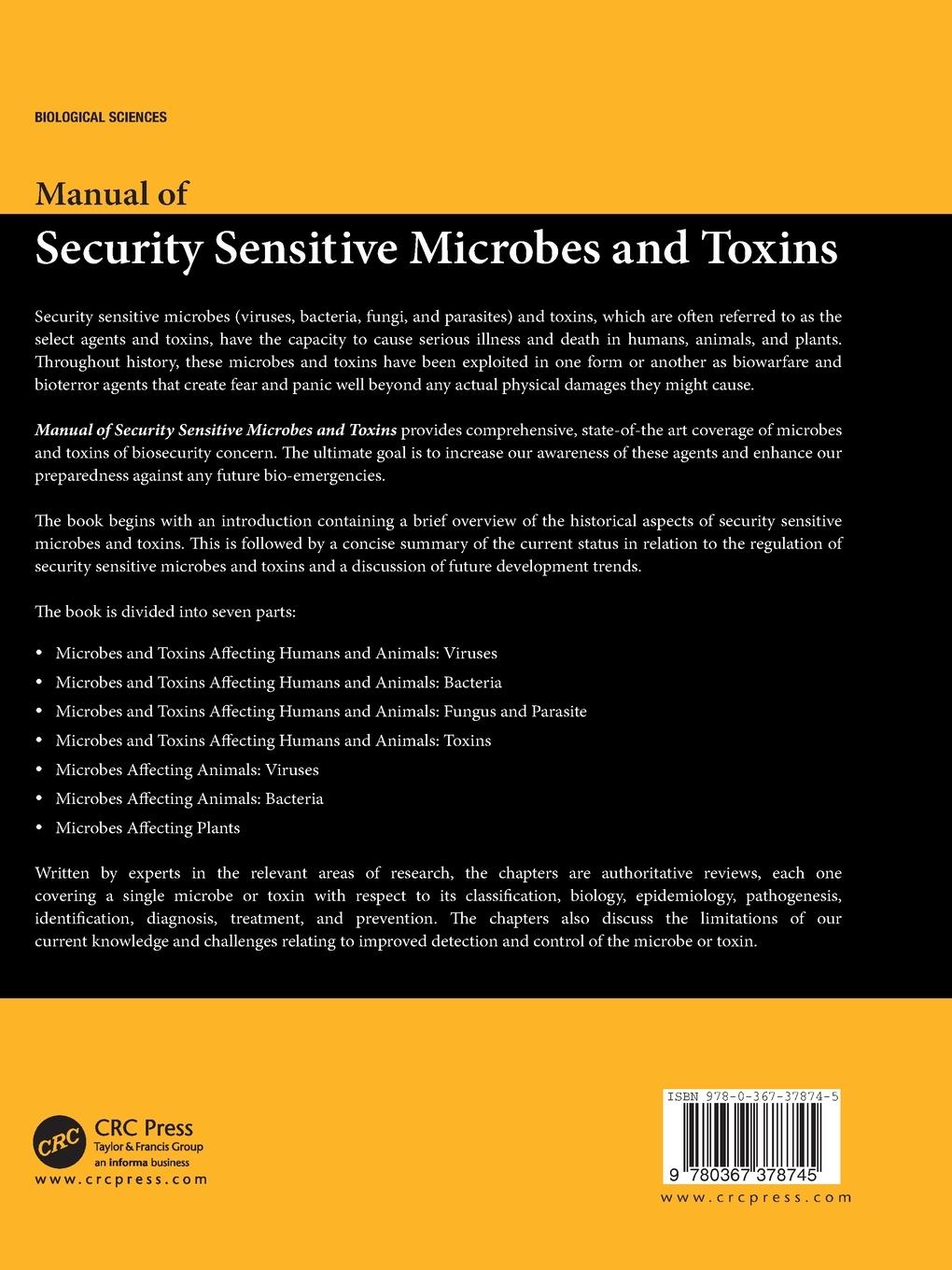 Rückseitencover Manual of Security Sensitive Microbes and Toxins