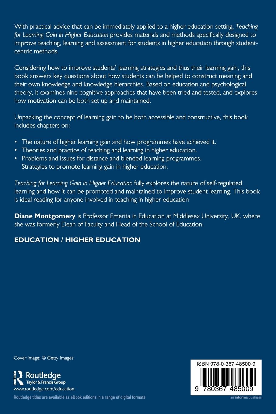 Rückseitencover Teaching for Learning Gain in Higher Education