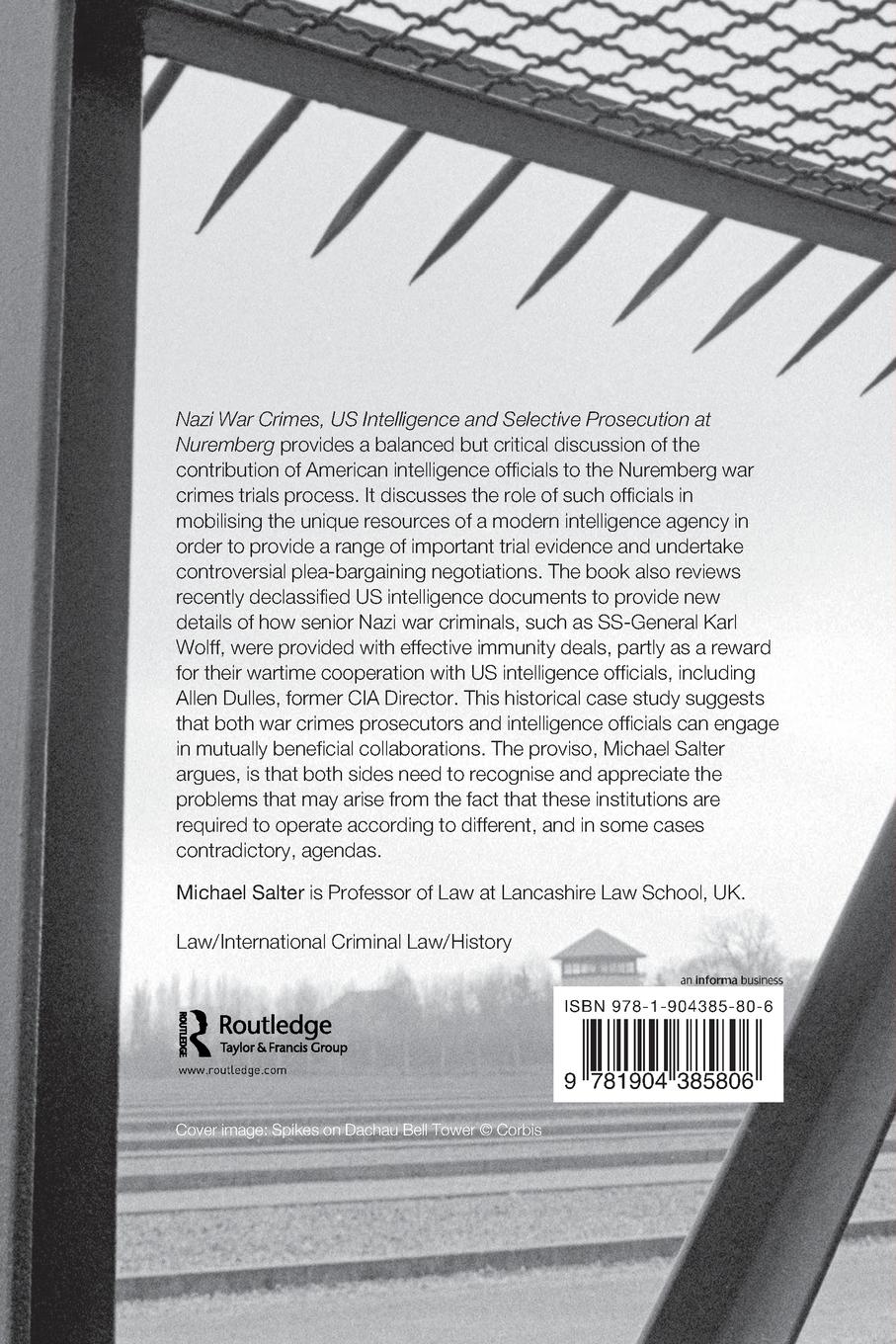 Rückseitencover Nazi War Crimes, US Intelligence and Selective Prosecution at Nuremberg
