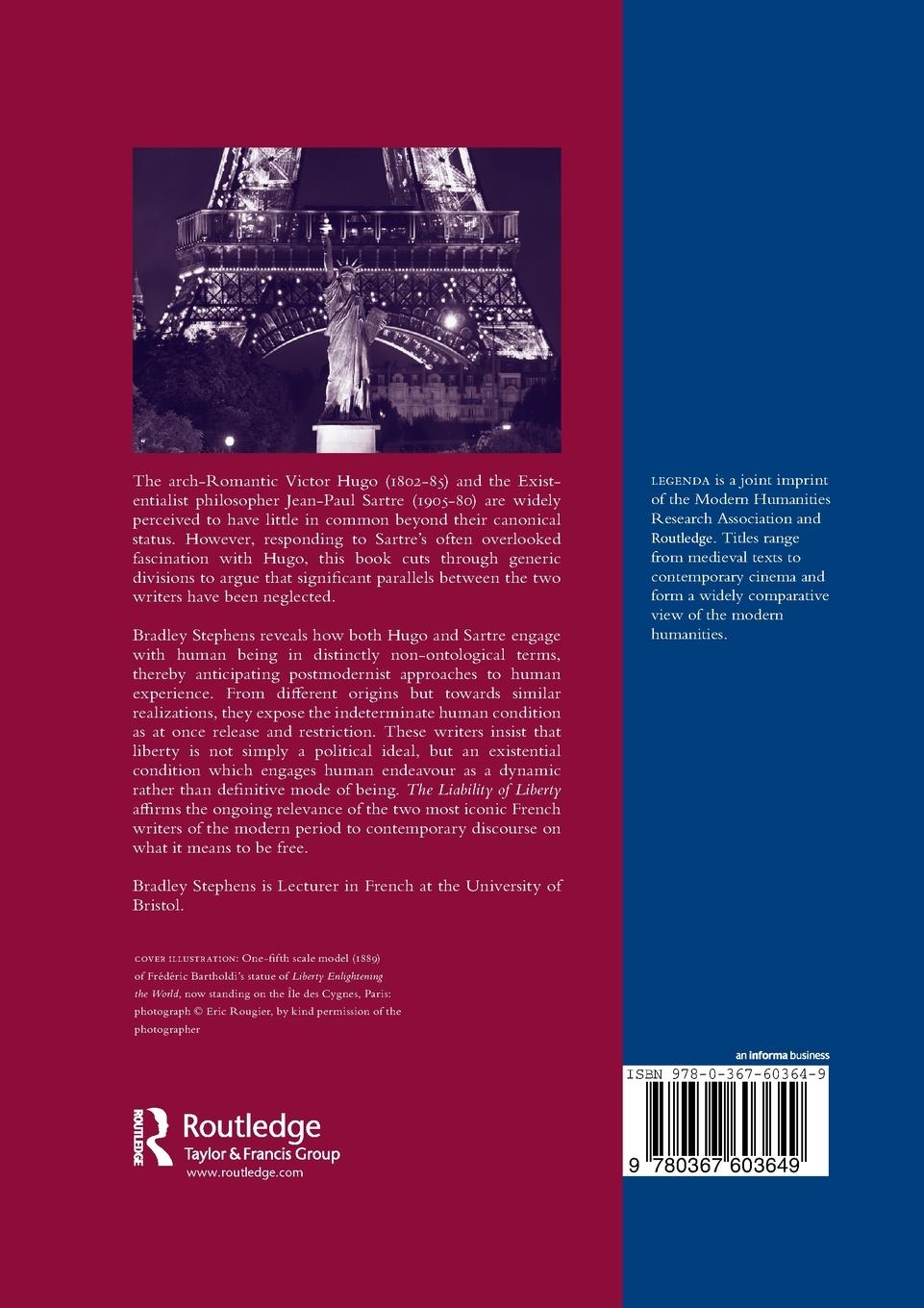 Rückseitencover Victor Hugo, Jean-Paul Sartre, and the Liability of Liberty