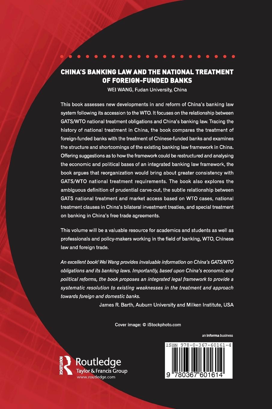 Rückseitencover China's Banking Law and the National Treatment of Foreign-Funded Banks