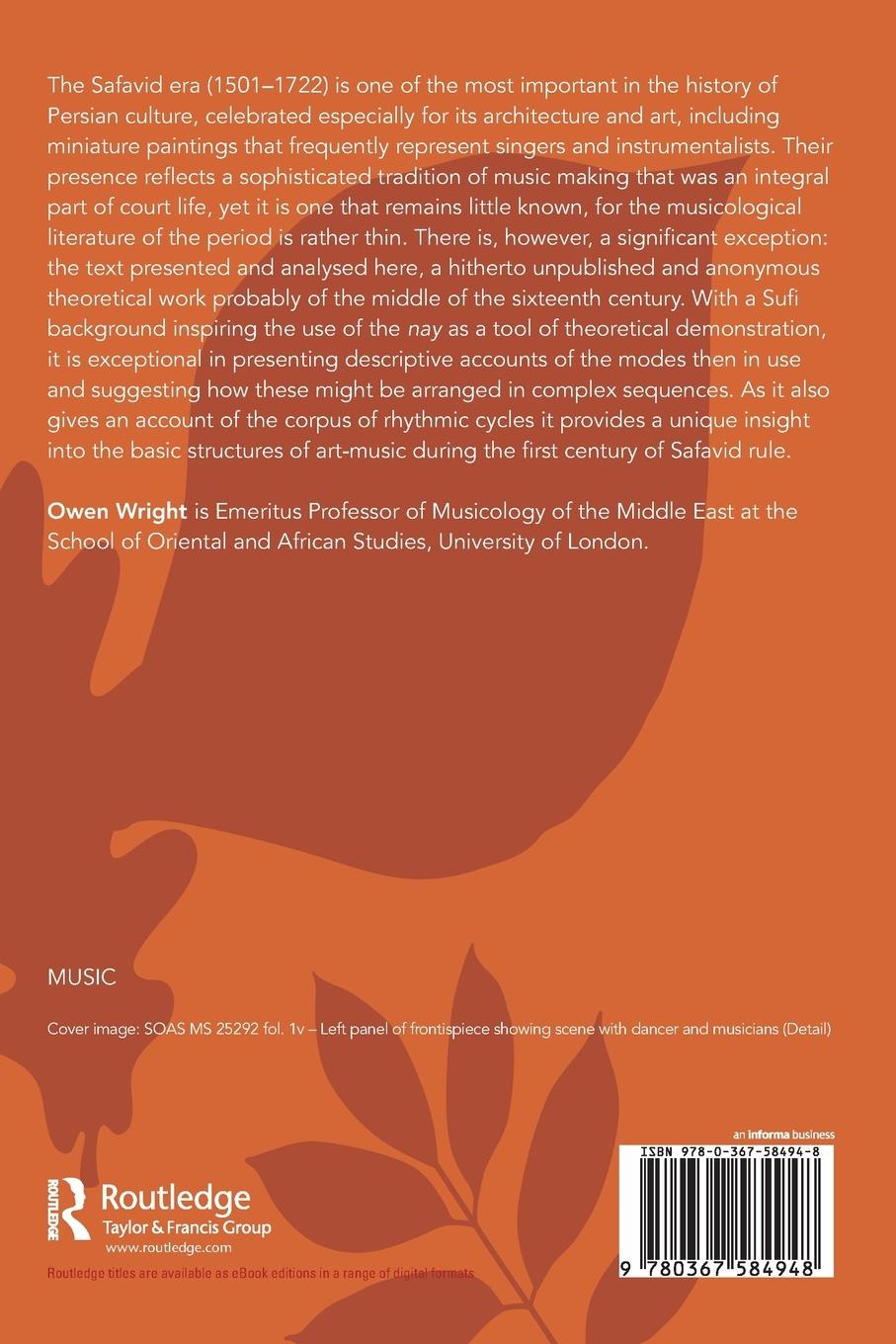 Rückseitencover Music Theory in the Safavid Era