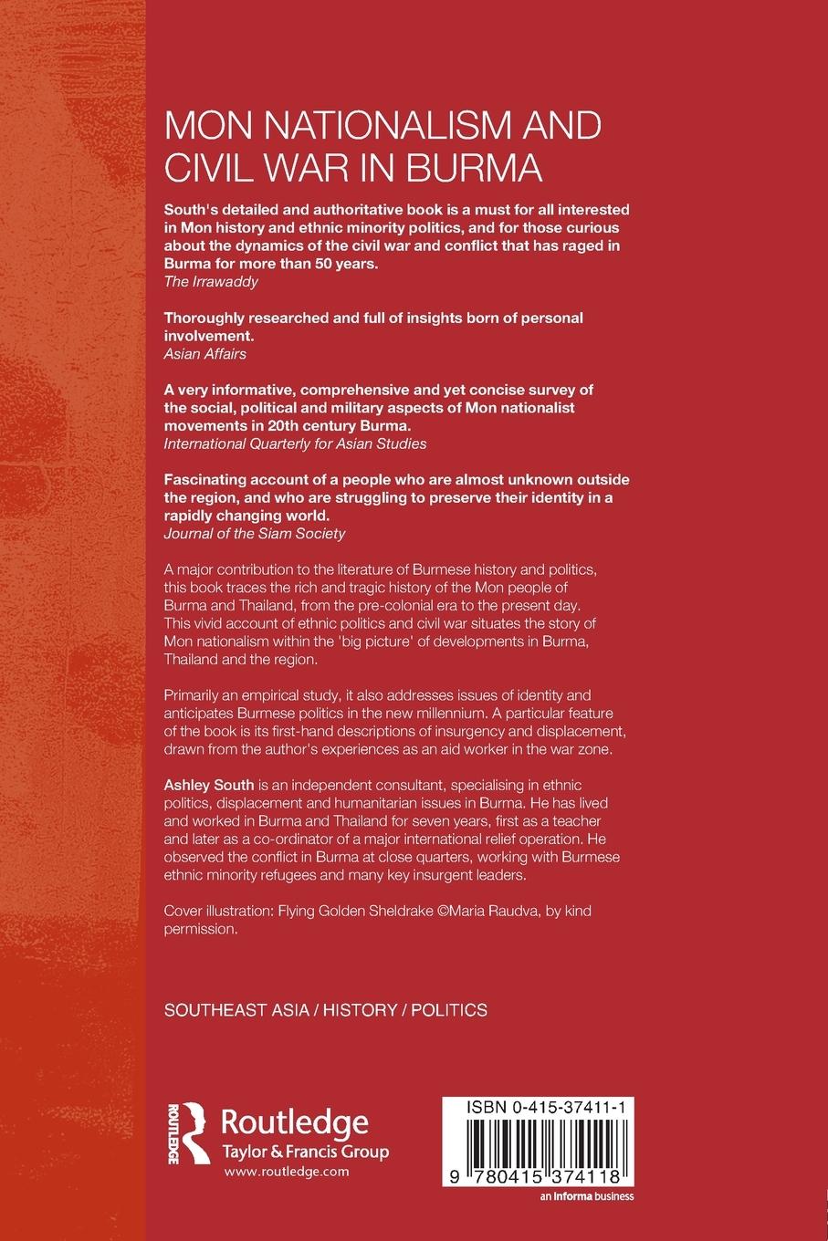 Rückseitencover Mon Nationalism and Civil War in Burma