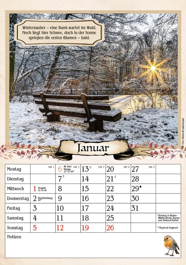 Beispielinhalt (Bild) Kalender für Rentner 2025