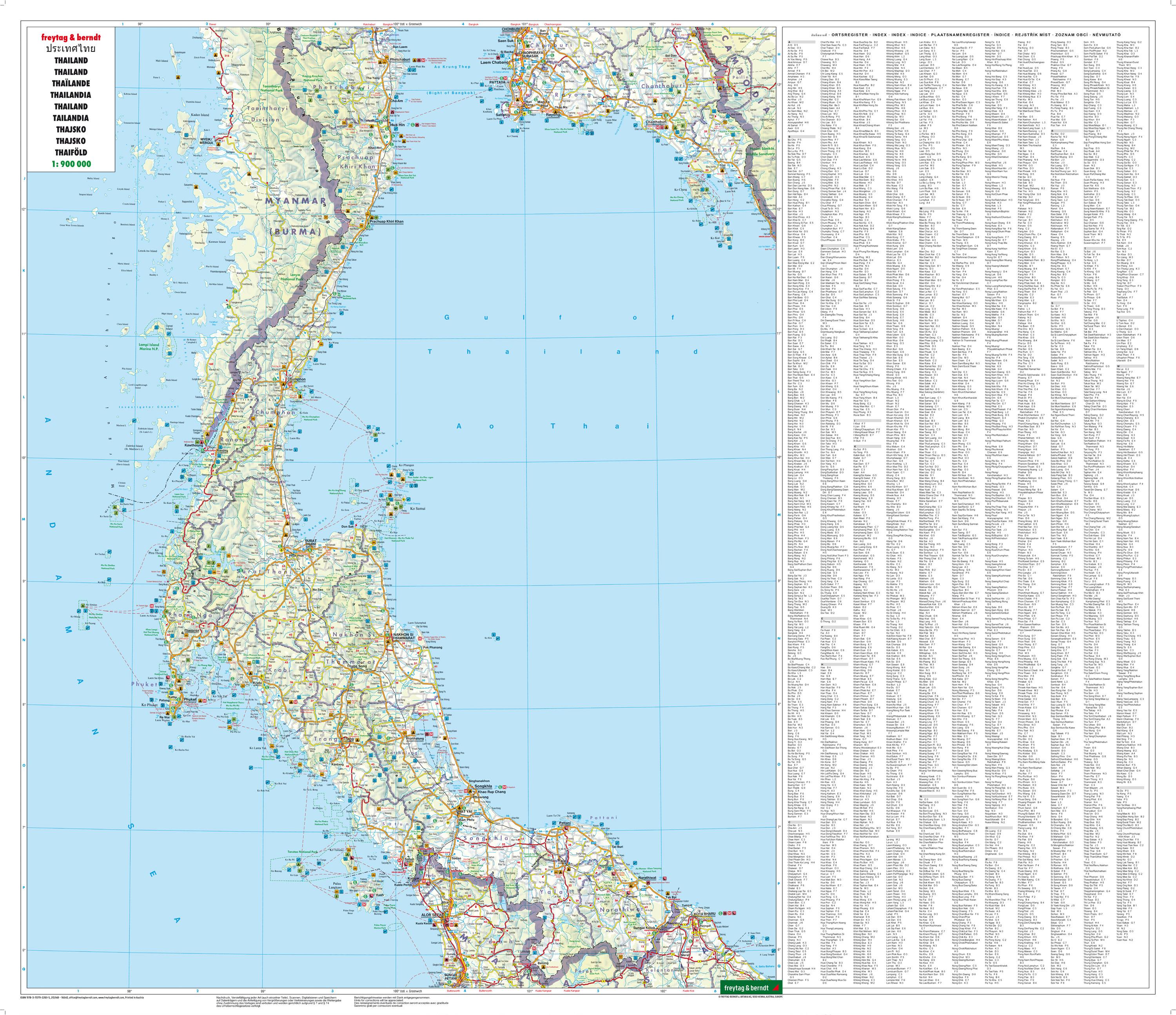Beispielinhalt (Bild) Thailand, Autokarte 1:900.000, freytag & berndt