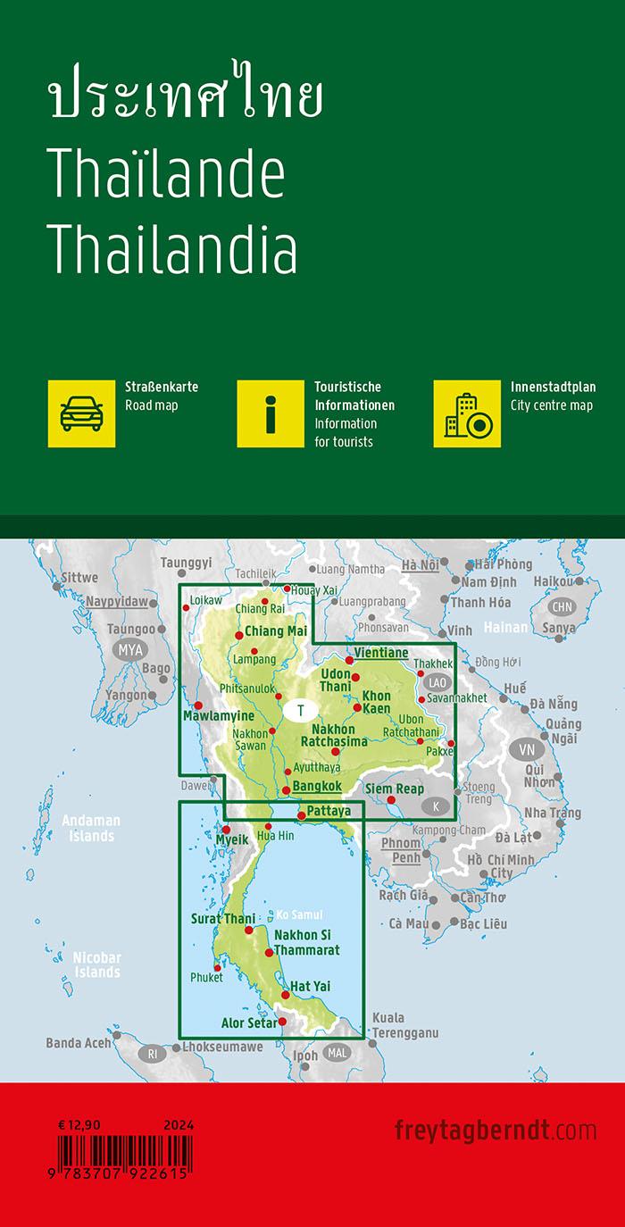 Rückseitencover Thailand, Autokarte 1:900.000, freytag & berndt