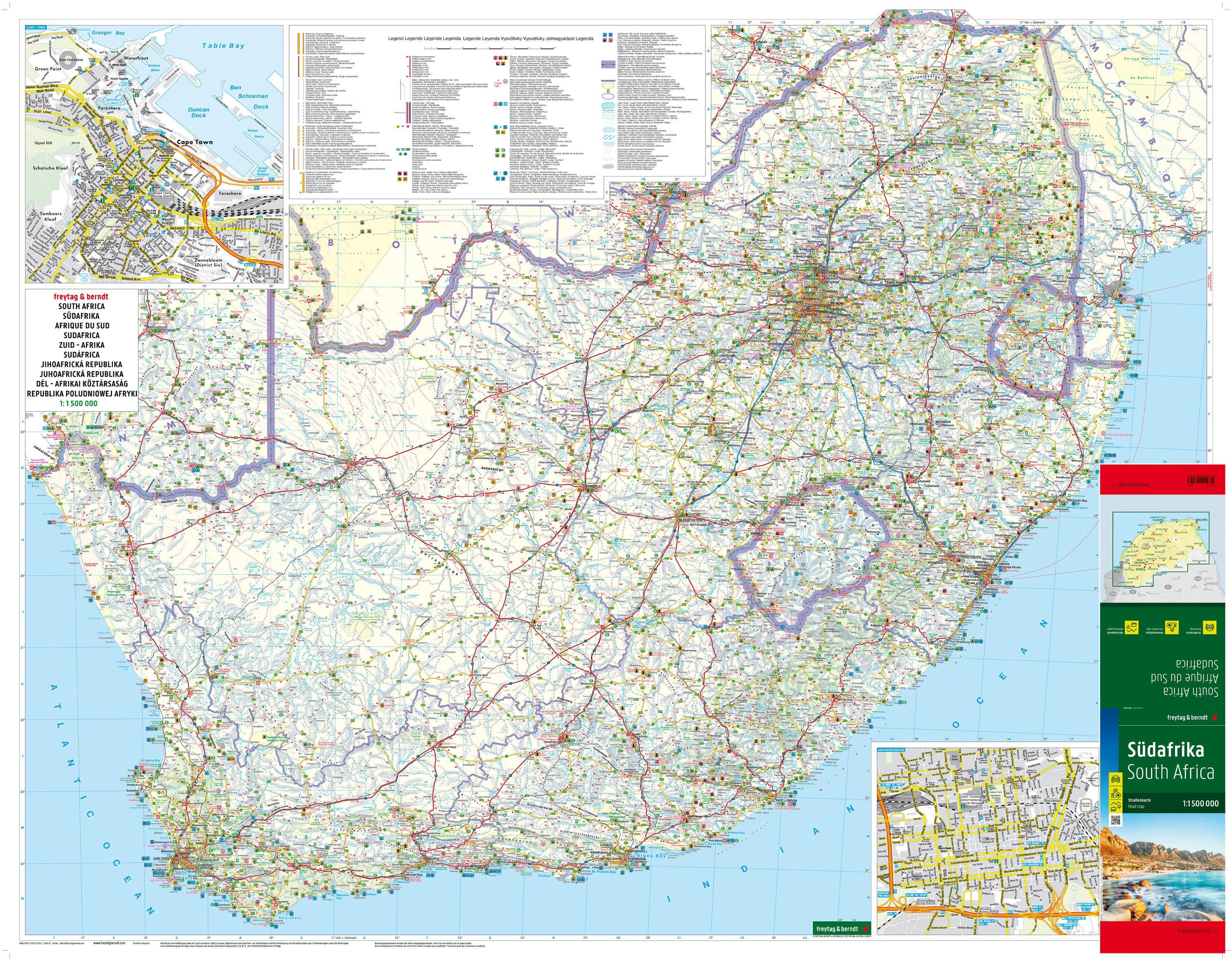 Beispielinhalt (Bild) Südafrika, Straßenkarte, 1:1.500.000, freytag & berndt