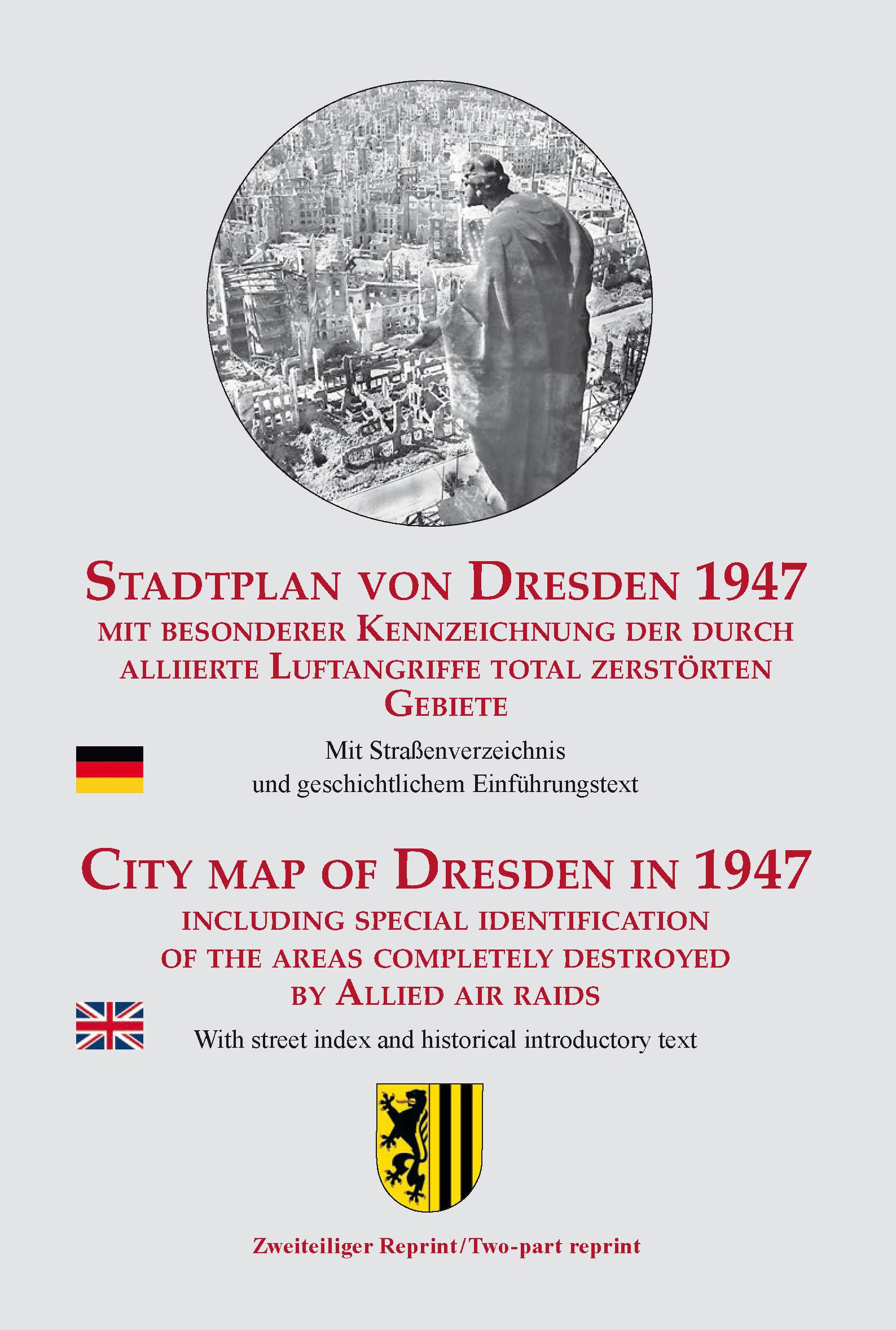 Vorderes Coverbild Stadtplan von Dresden 1947