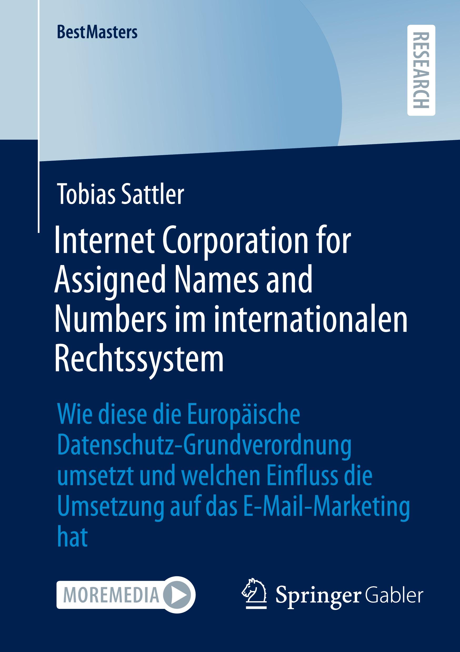 Vorderes Coverbild Internet Corporation for Assigned Names and Numbers im internationalen Rechtssystem