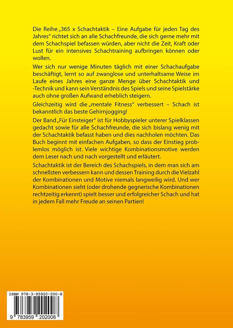 Rückseitencover 365 x Schachtaktik für Einsteiger