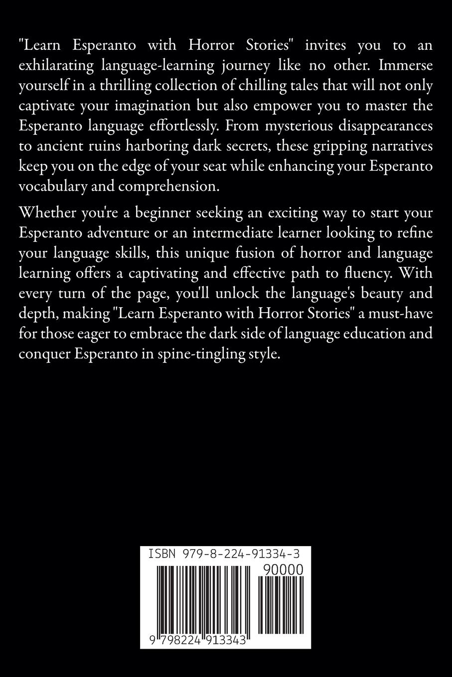 Rückseitencover Learn Esperanto with Horror Stories