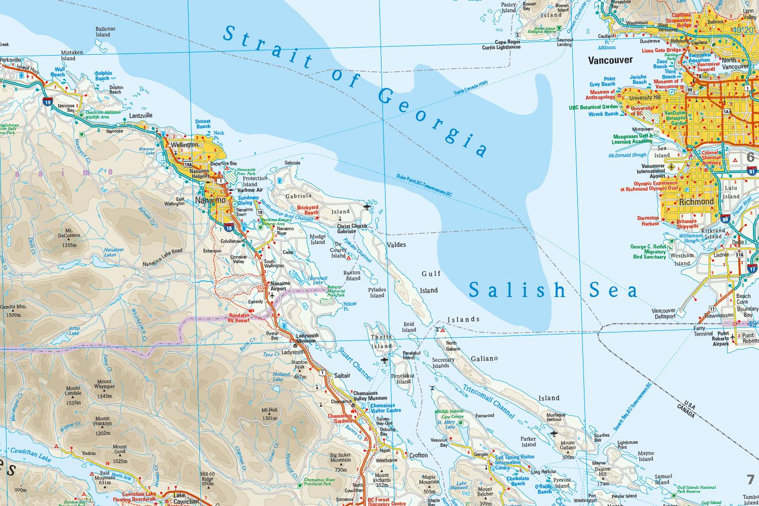 Beispielinhalt (Bild) Reise Know-How Landkarte Vancouver Island (1:250.000)