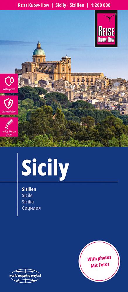 Vorderes Coverbild Reise Know-How Landkarte Sizilien / Sicily (1:200.000)
