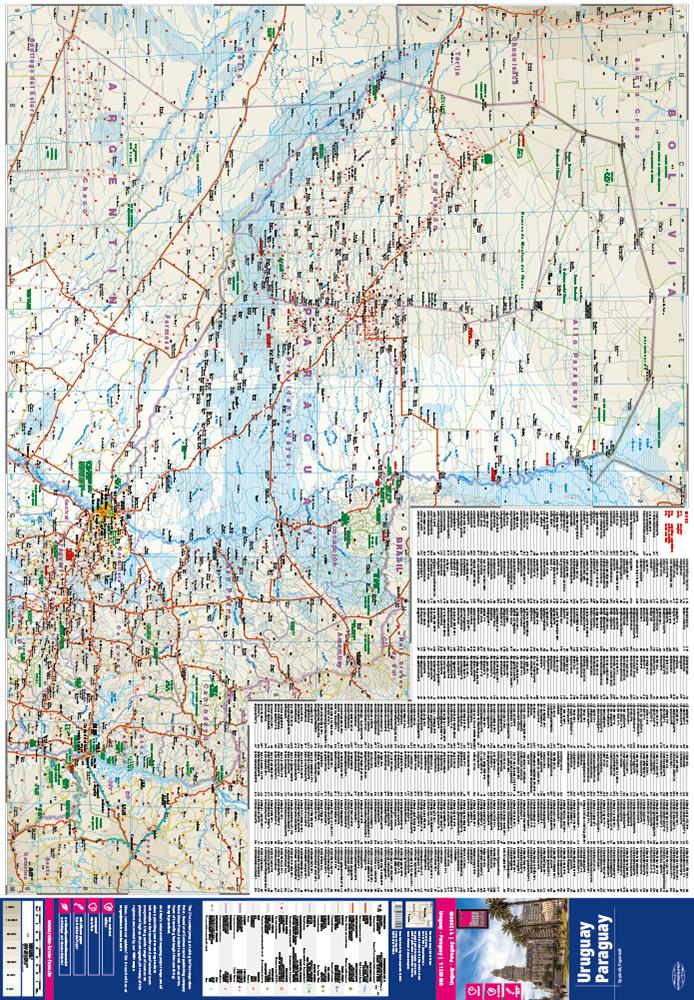 Beispielinhalt (Bild) Reise Know-How Landkarte Uruguay, Paraguay (1:1.200.000)
