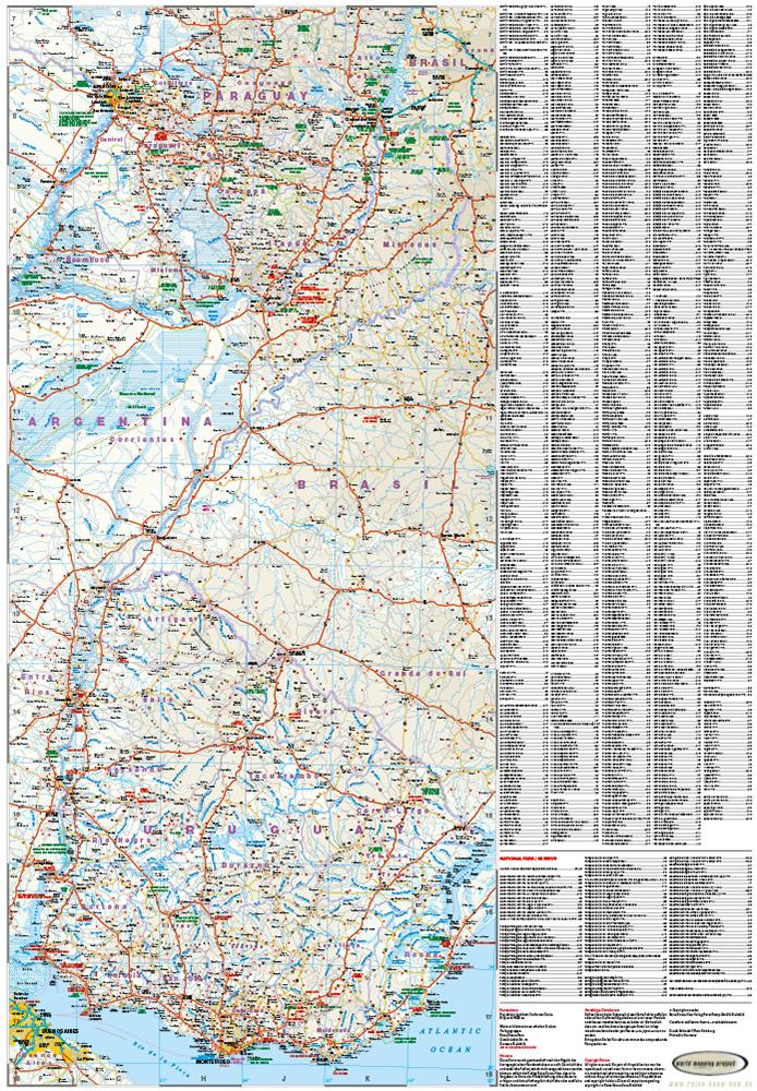 Beispielinhalt (Bild) Reise Know-How Landkarte Uruguay, Paraguay (1:1.200.000)