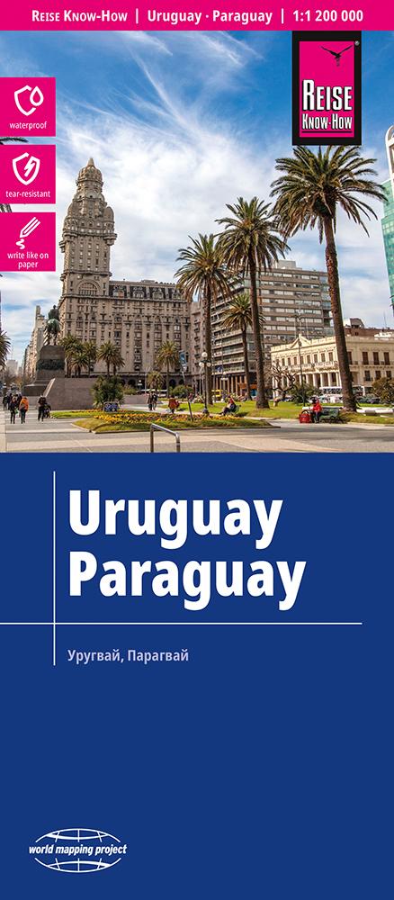 Vorderes Coverbild Reise Know-How Landkarte Uruguay, Paraguay (1:1.200.000)