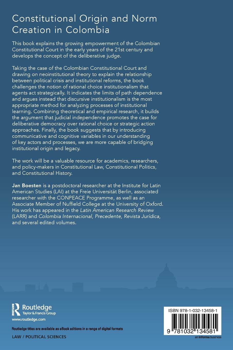 Rückseitencover Constitutional Origin and Norm Creation in Colombia