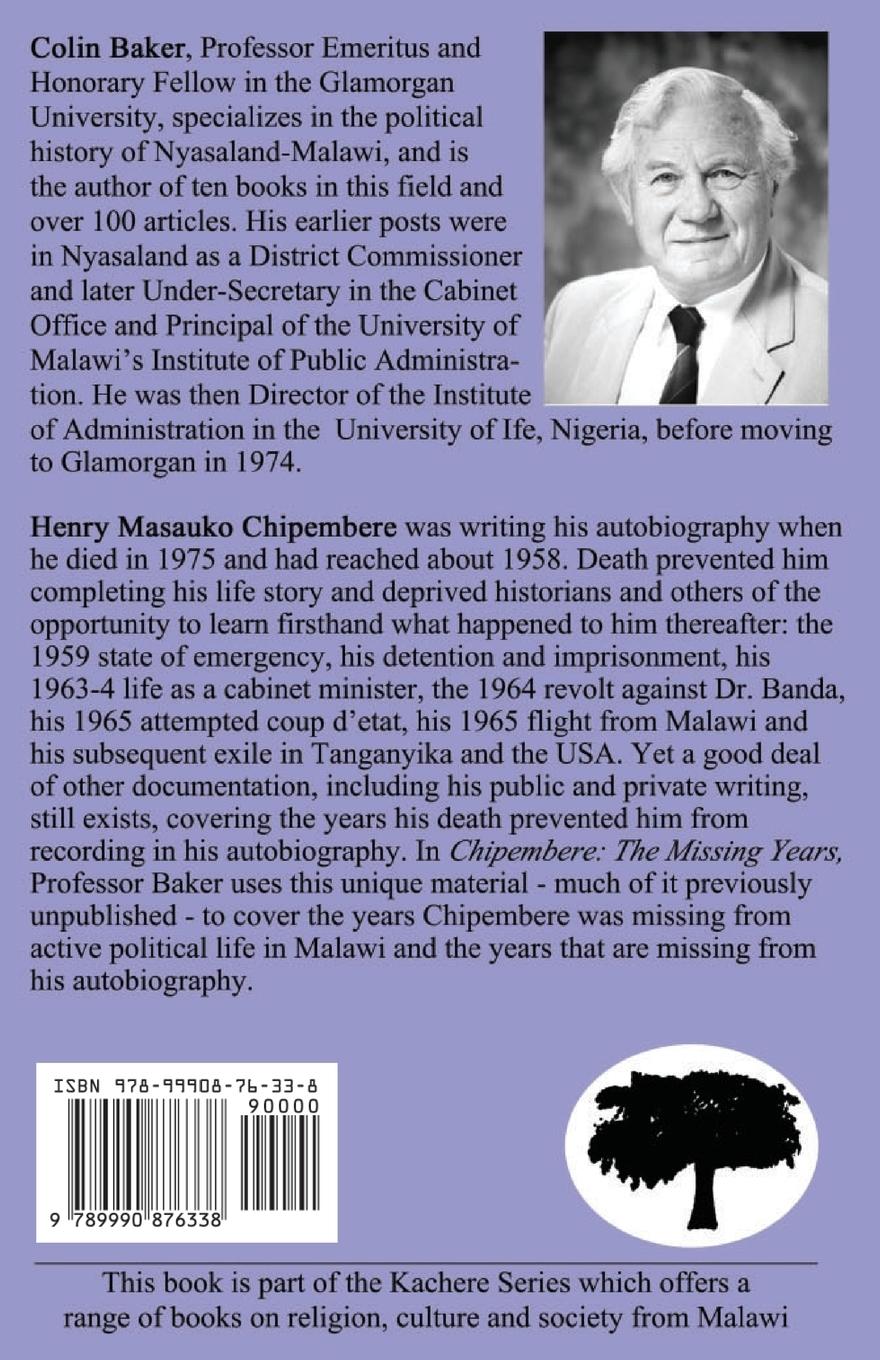 Rückseitencover Chipembere. the Missing Years
