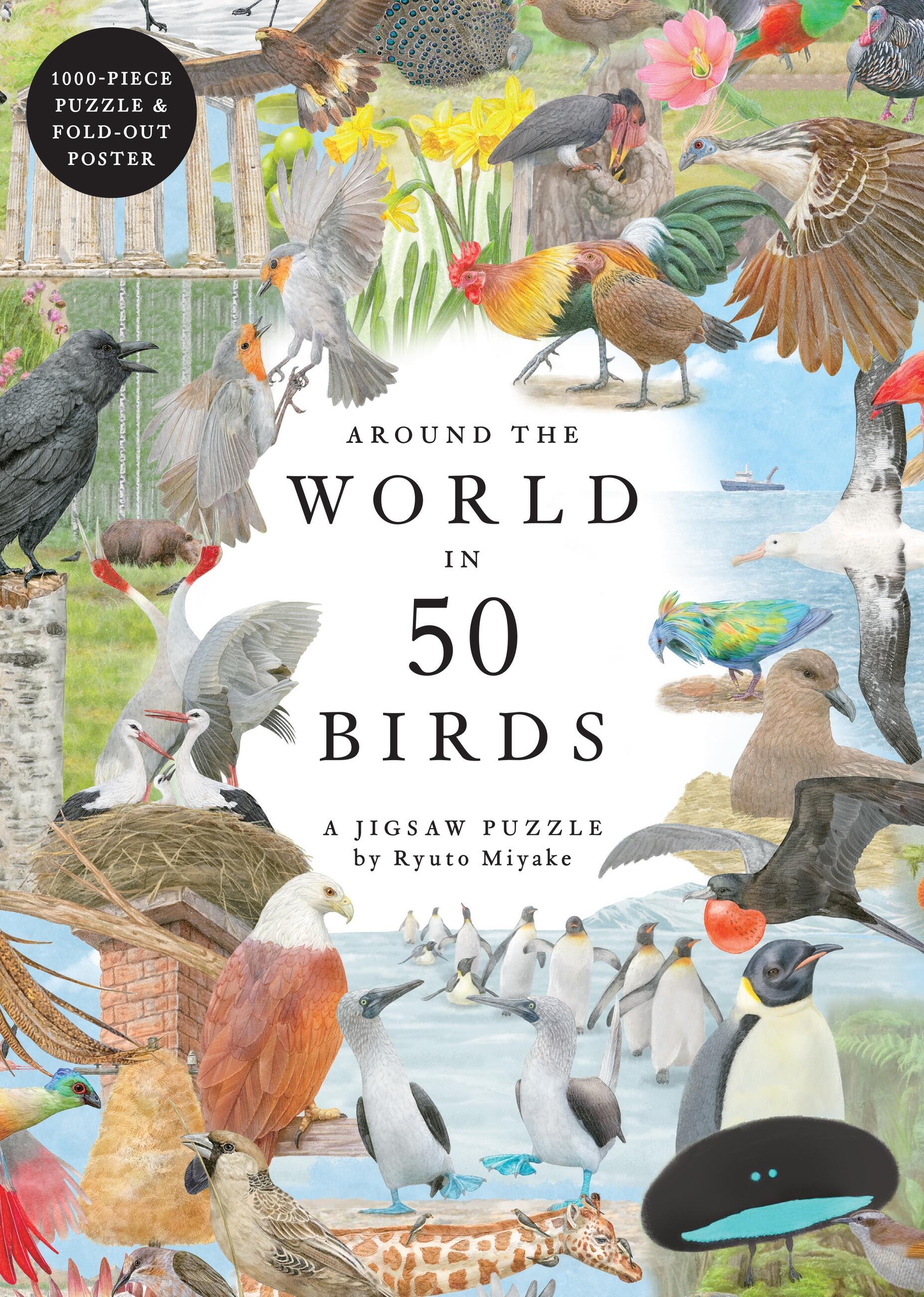 Vorderes Coverbild Around the World in 50 Birds 1000 Piece Puzzle