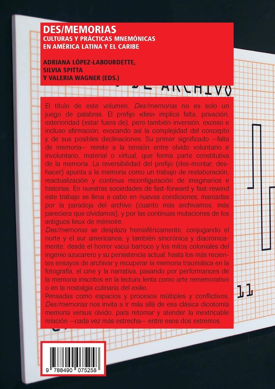 Rückseitencover Des/memorias