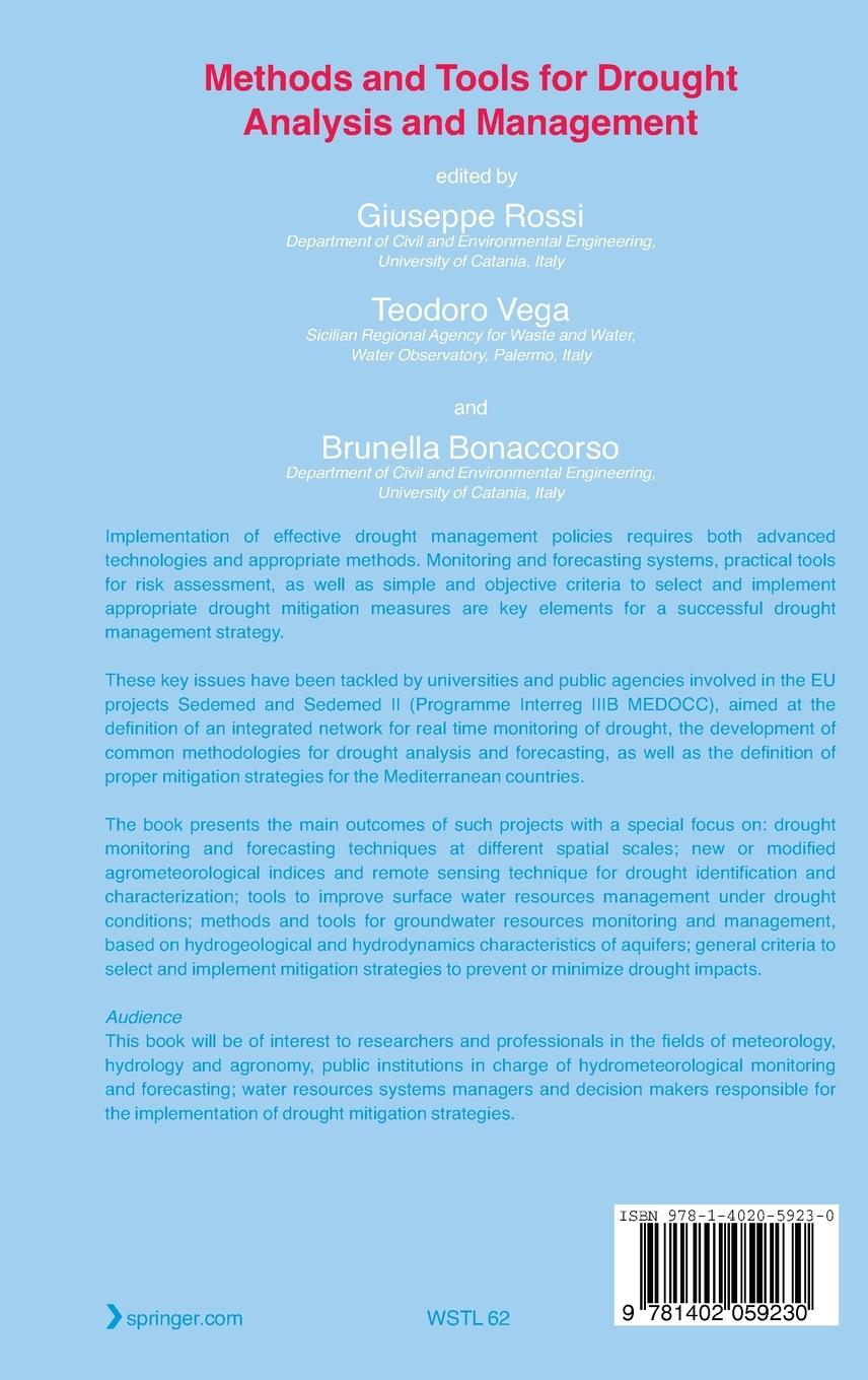 Rückseitencover Methods and Tools for Drought Analysis and Management