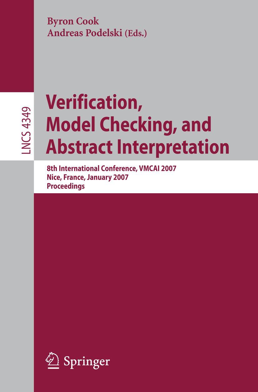 Vorderes Coverbild Verification, Model Checking, and Abstract Interpretation