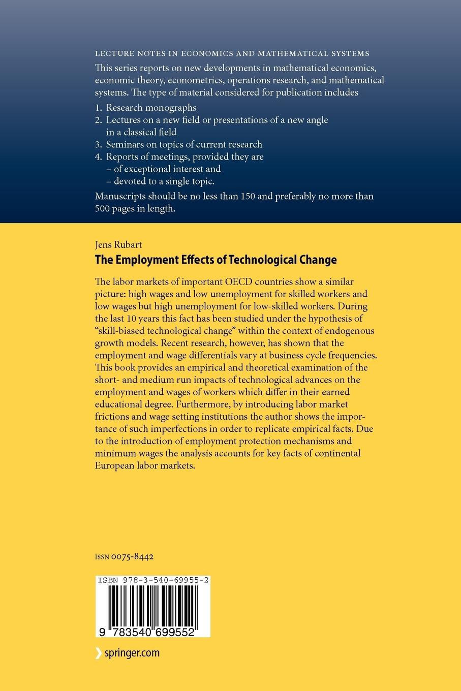 Rückseitencover The Employment Effects of Technological Change