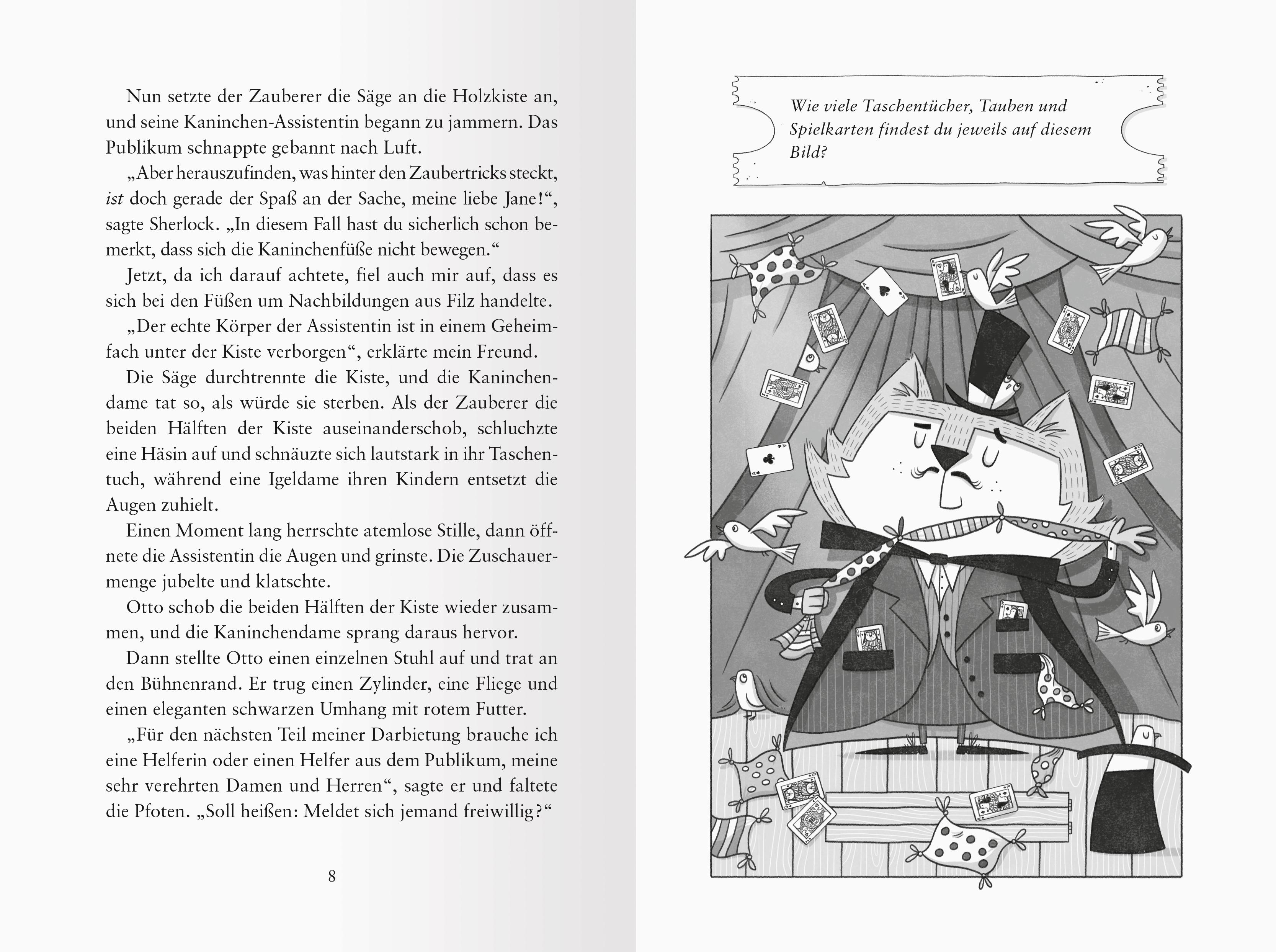 Beispielinhalt (Bild) Meisterdetektiv Sherlock Bones, Band 3 - Der verschwundene Zauberer