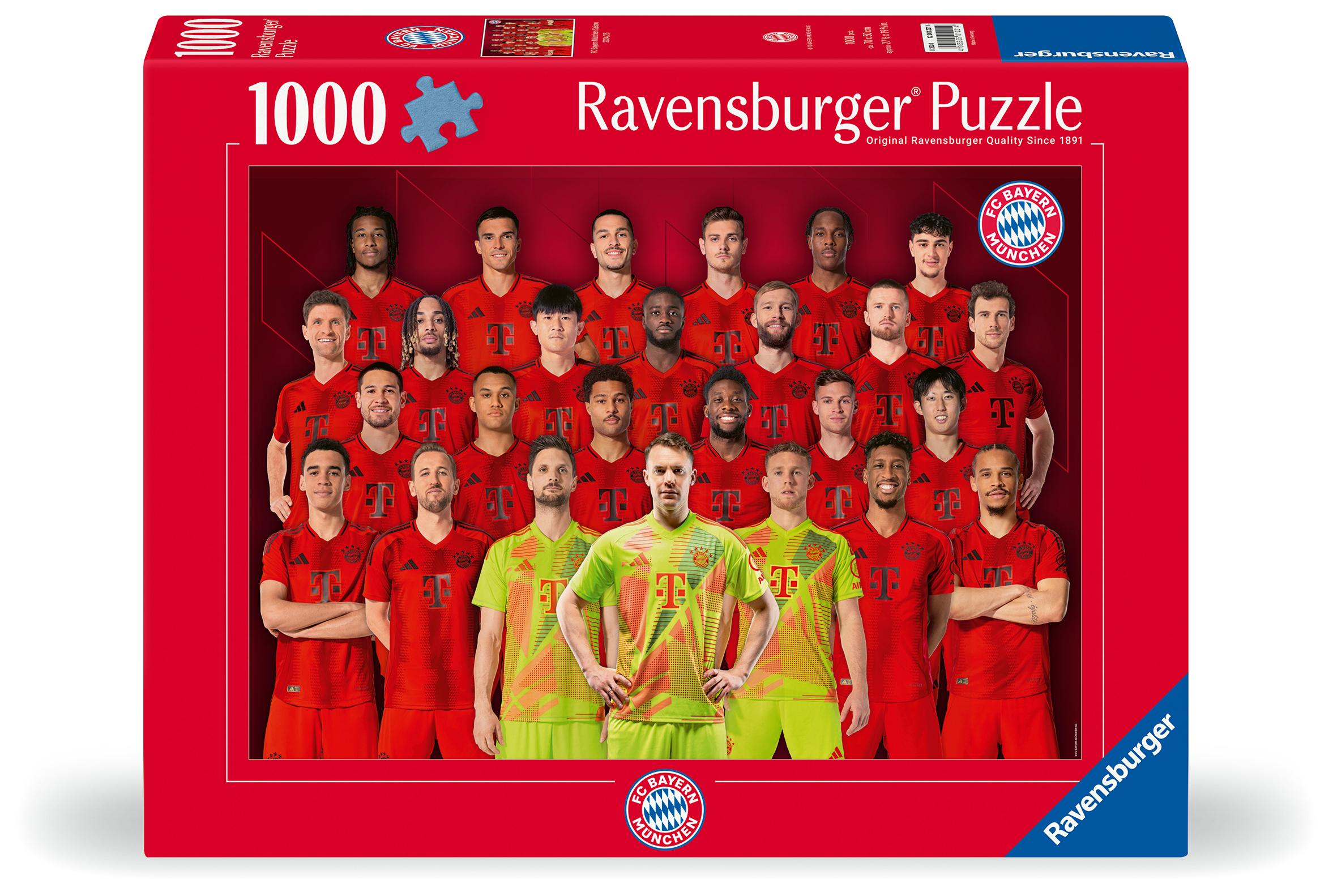 Vorderes Coverbild Erwachsenenpuzzle 1000 Teile - FC Bayern München Saison 2024/25