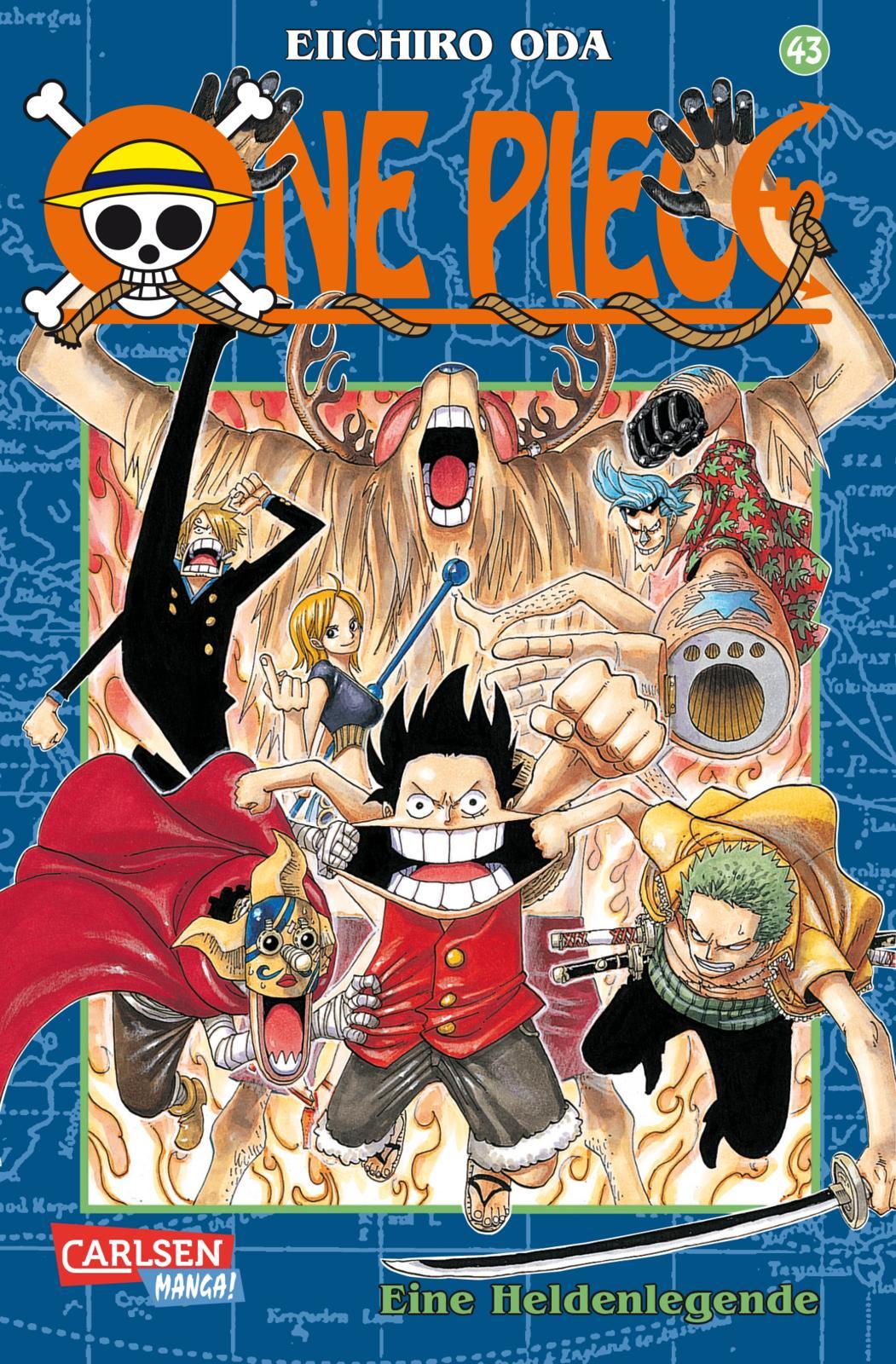 Vorderes Coverbild One Piece 43. Eine Heldenlegende