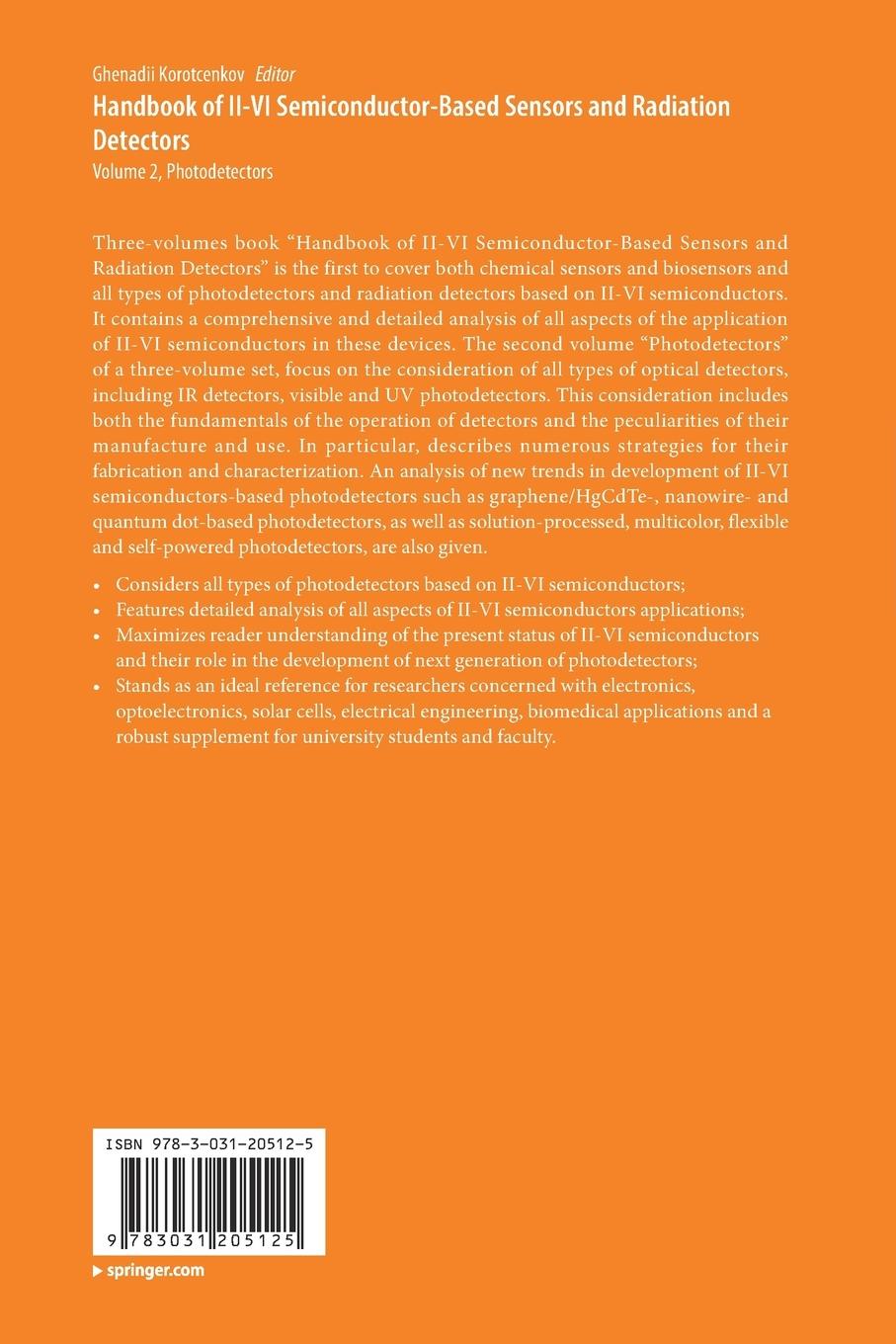 Rückseitencover Handbook of II-VI Semiconductor-Based Sensors and Radiation Detectors