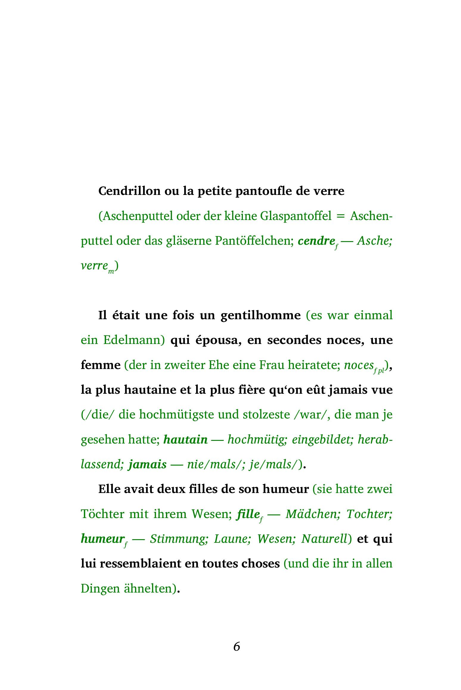 Beispielinhalt (Bild) Cendrillon / Aschenputtel (Buch + Audio-Online) - Frank-Lesemethode - Kommentierte zweisprachige Ausgabe Französisch-Deutsch