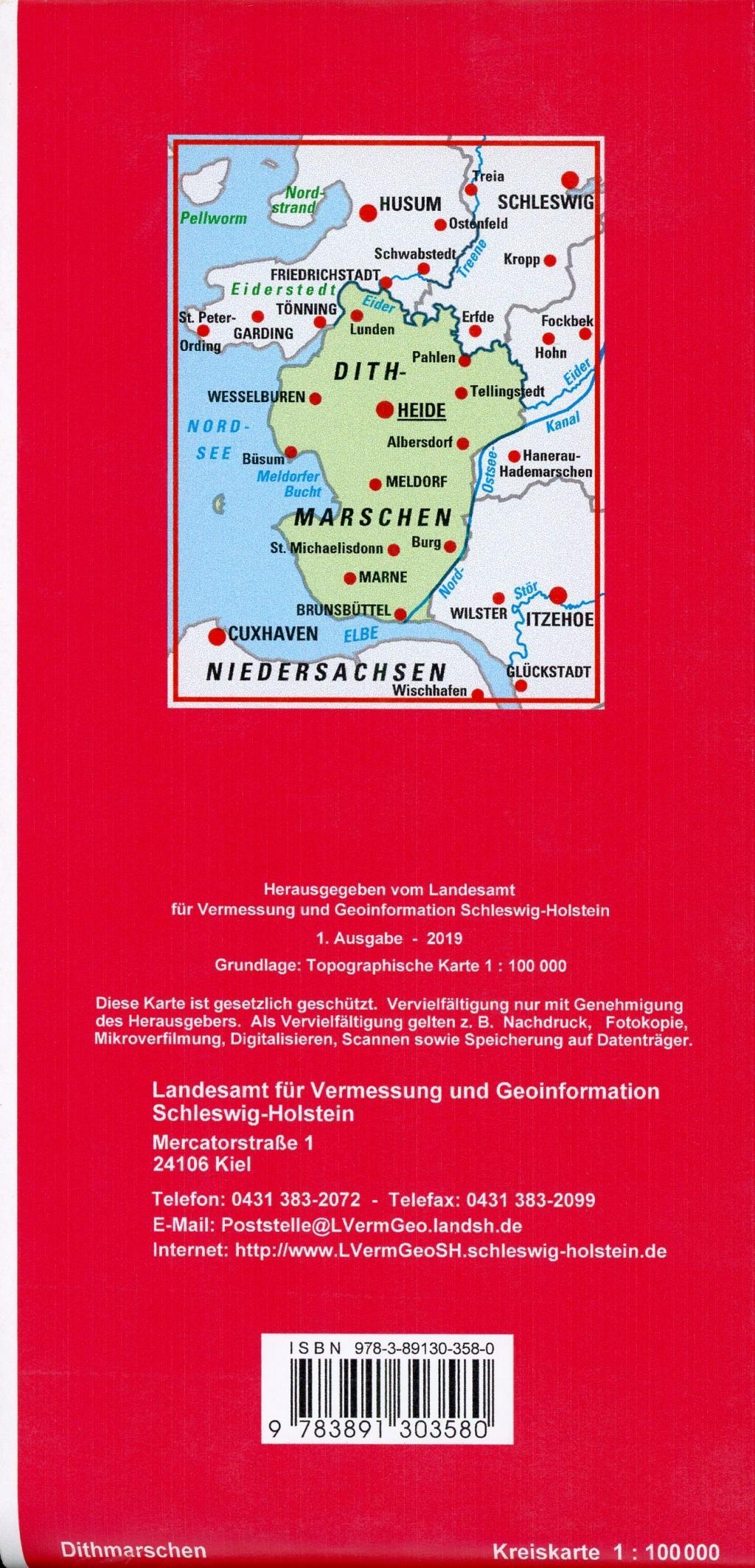 Beispielinhalt (Bild) Dithmarschen Kreiskarte 1 : 100 000