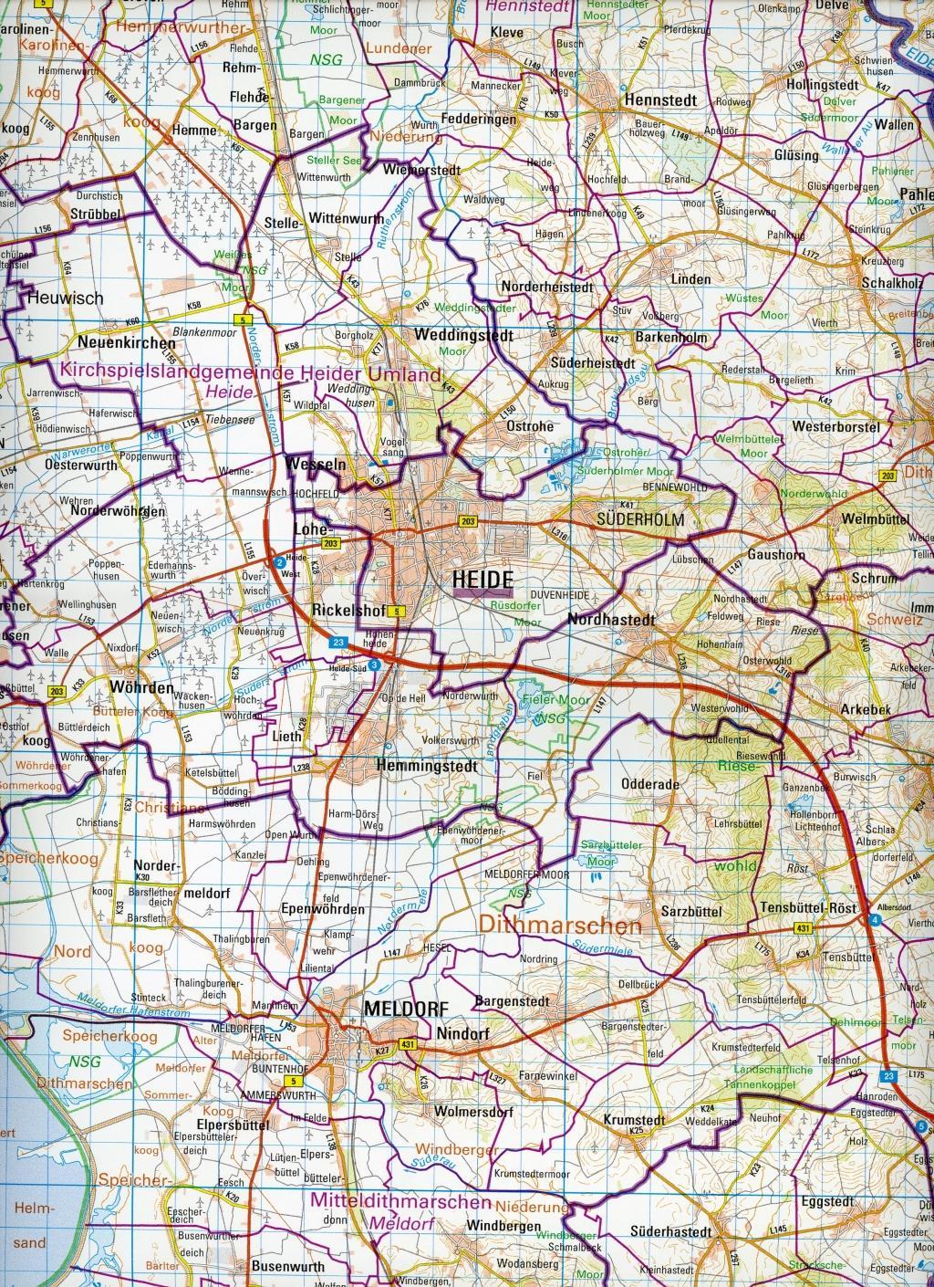 Beispielinhalt (Bild) Dithmarschen Kreiskarte 1 : 100 000