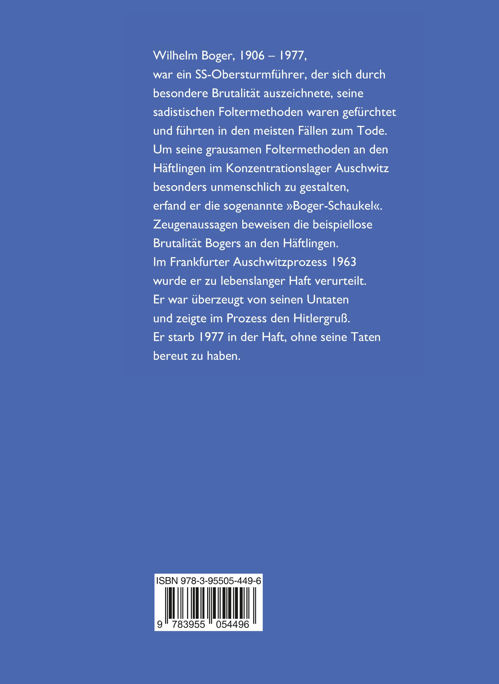 Rückseitencover Wilhelm Boger