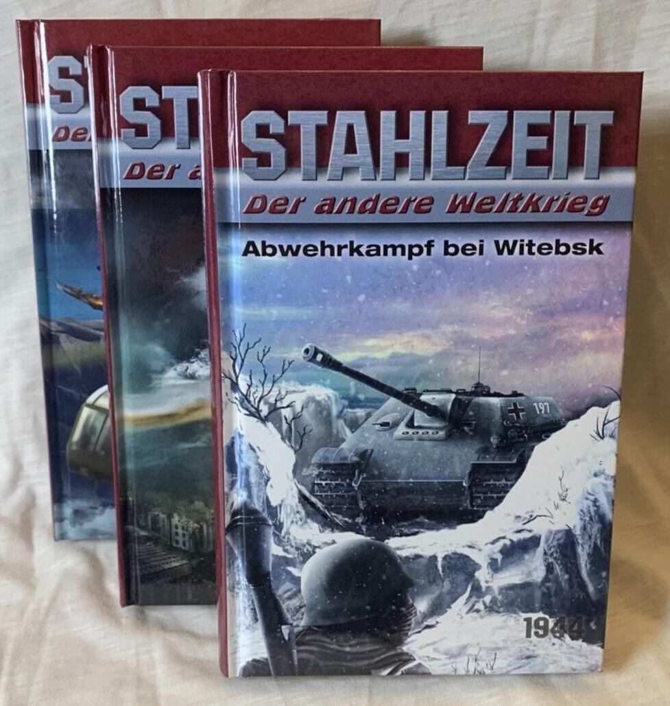 Vorderes Coverbild STAHLZEIT Bände 7-9: Abwehrkampf bei Witebsk - Die Bombe - Heavy Water