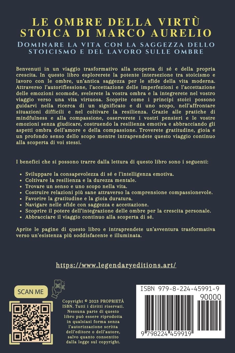 Rückseitencover Le Ombre della Virtù Stoica di Marco Aurelio