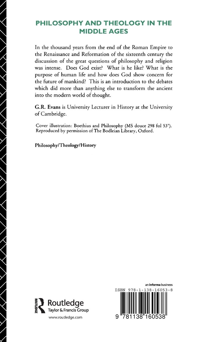 Rückseitencover Philosophy and Theology in the Middle Ages