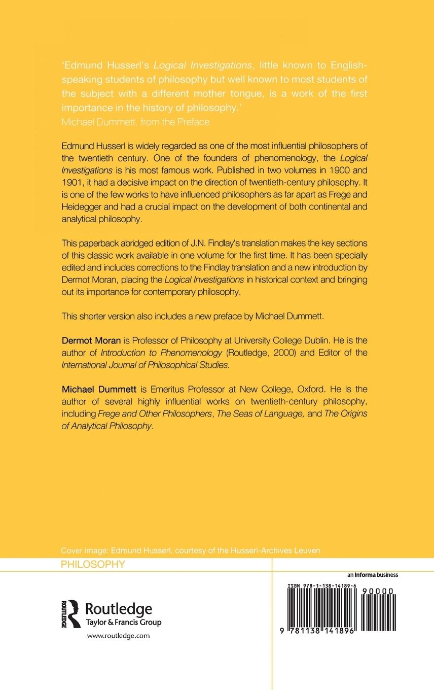 Rückseitencover The Shorter Logical Investigations