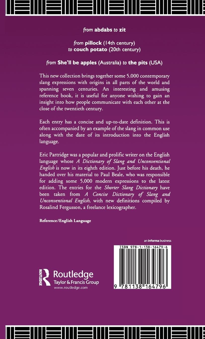 Rückseitencover Shorter Slang Dictionary
