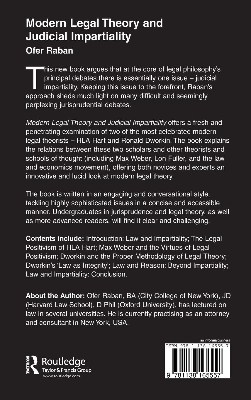 Rückseitencover Modern Legal Theory & Judicial Impartiality