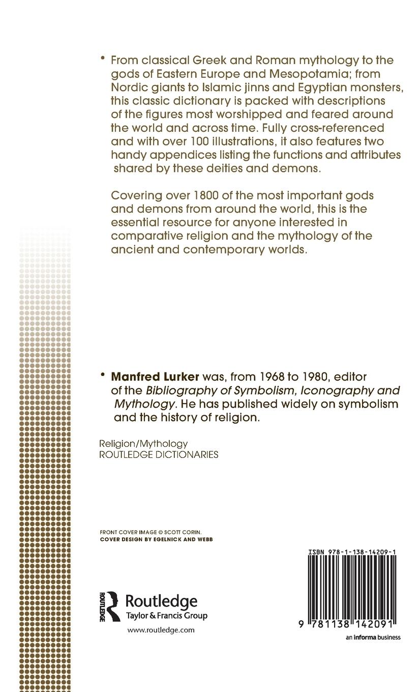 Rückseitencover The Routledge Dictionary of Gods and Goddesses, Devils and Demons