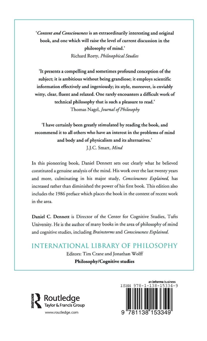 Rückseitencover Content and Consciousness