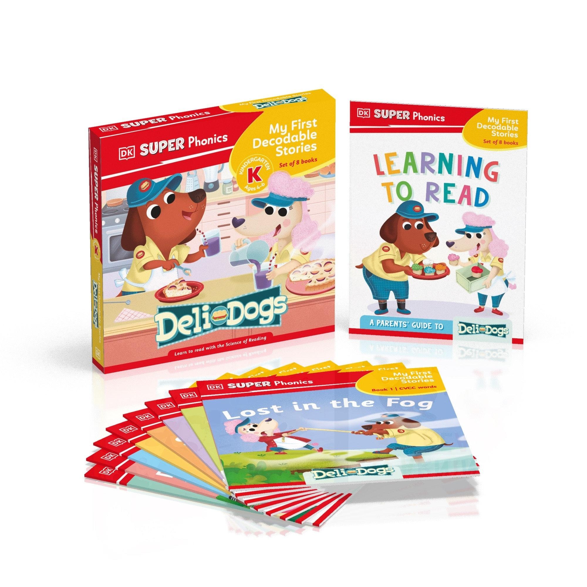 Vorderes Coverbild DK Super Phonics My First Decodable Stories Deli Dogs