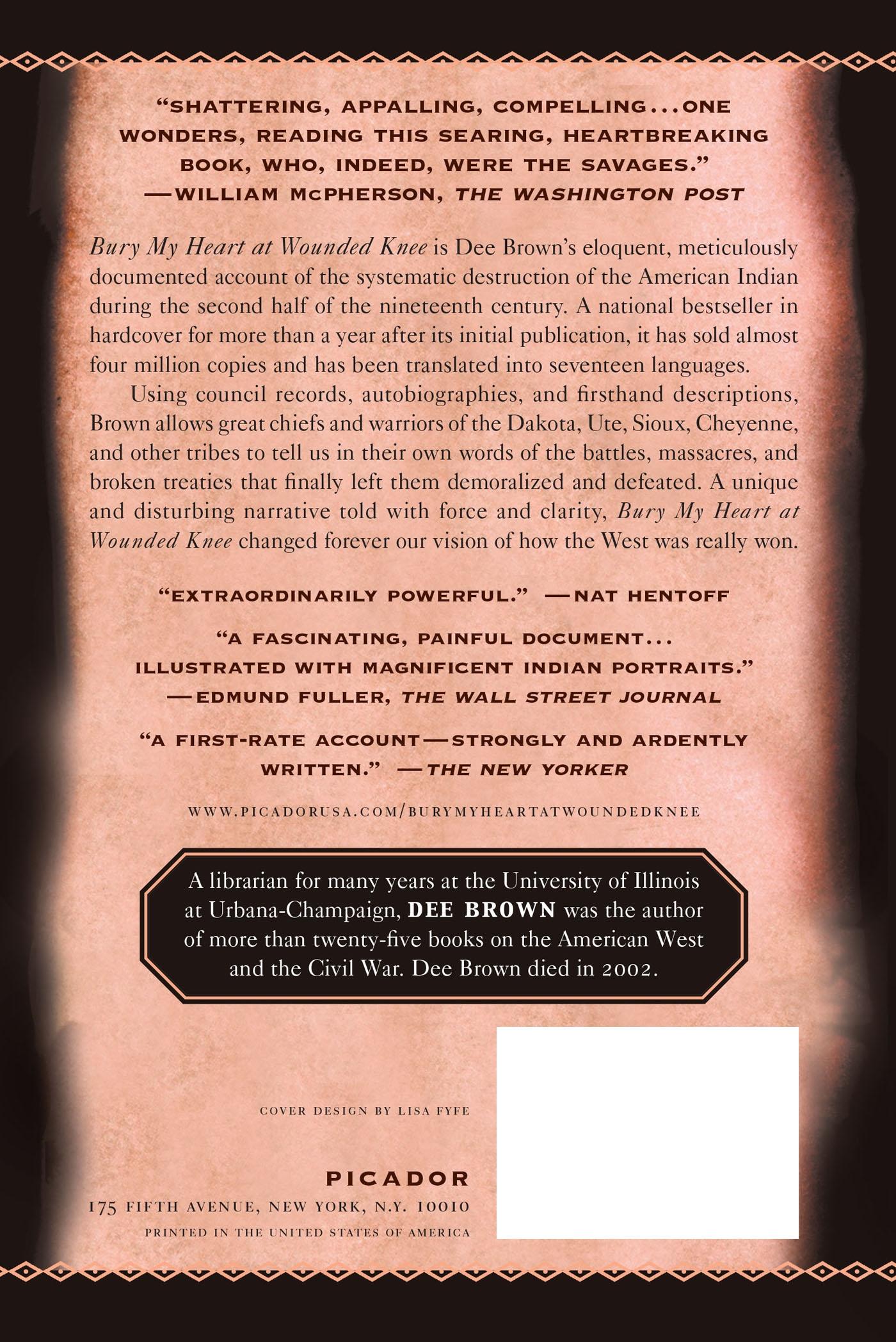 Rückseitencover Bury My Heart at Wounded Knee