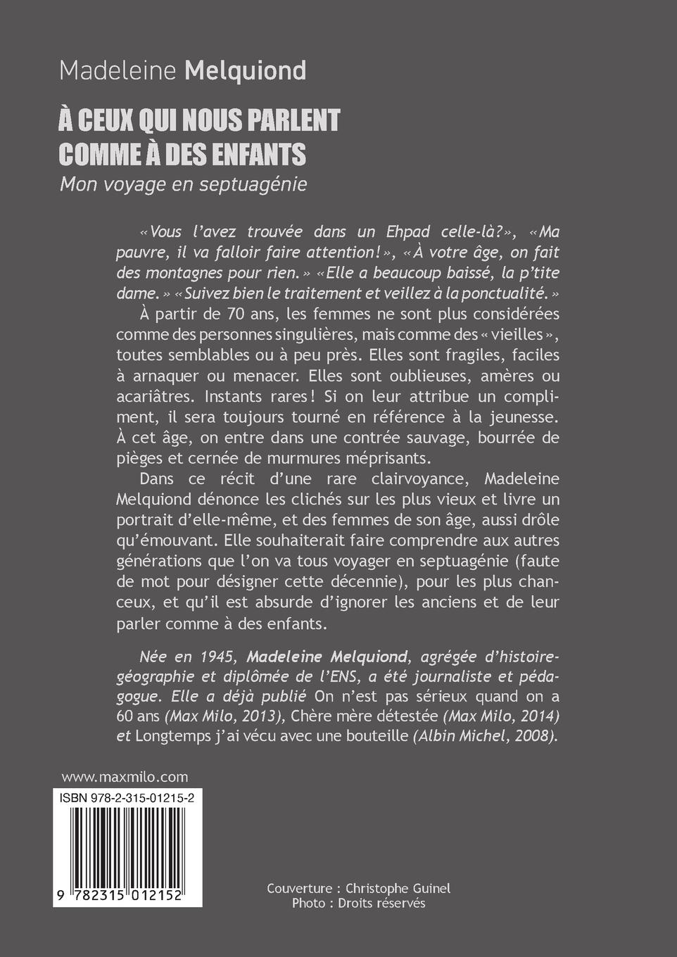 Rückseitencover A ceux qui nous parlent comme à des enfants