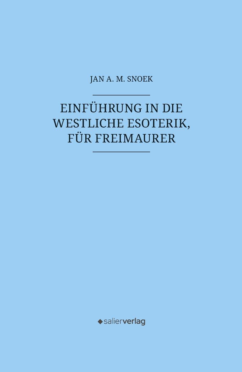 Vorderes Coverbild Einführung in die westliche Esoterik, für Freimaurer