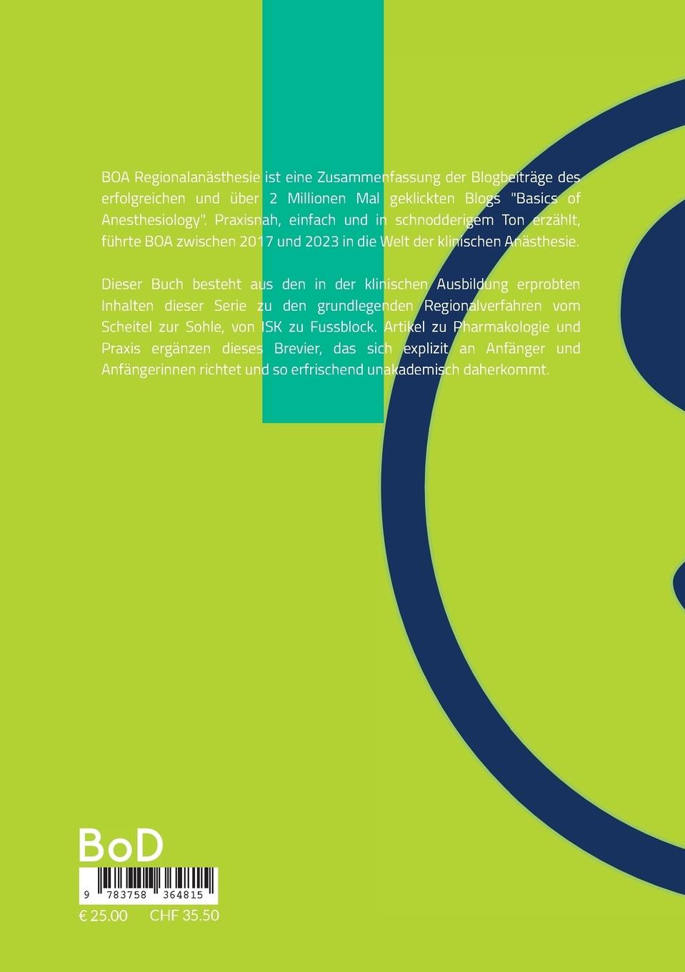 Rückseitencover BOA Regionalanästhesie