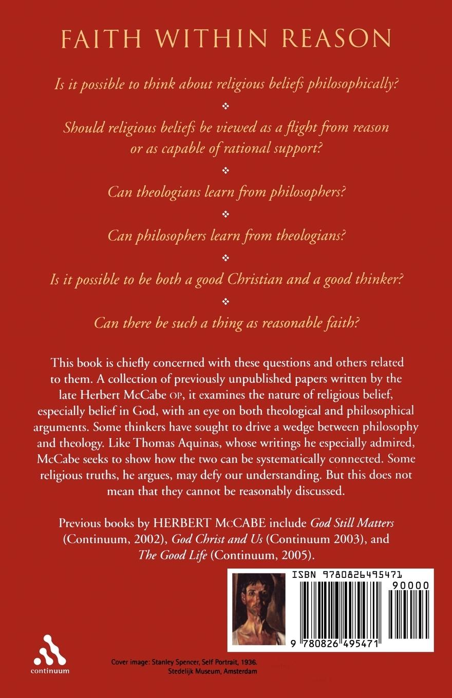 Rückseitencover Faith Within Reason