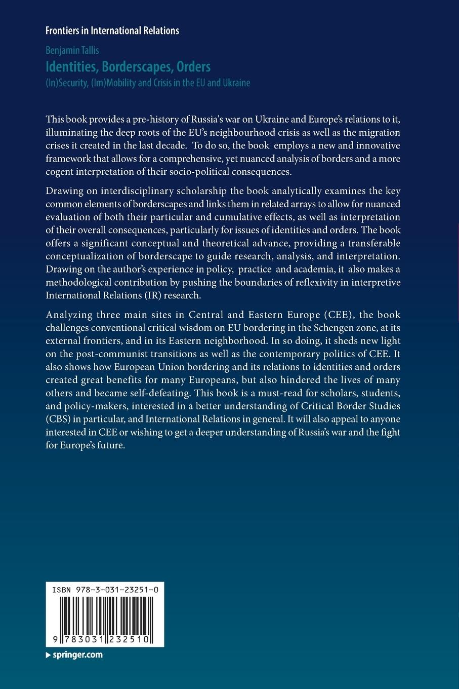 Rückseitencover Identities, Borderscapes, Orders